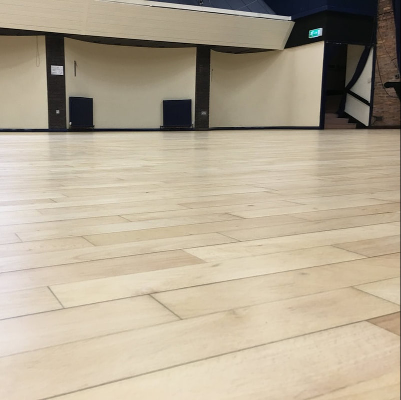 commercial flooring in whitchurch town hall sanded and varnished 