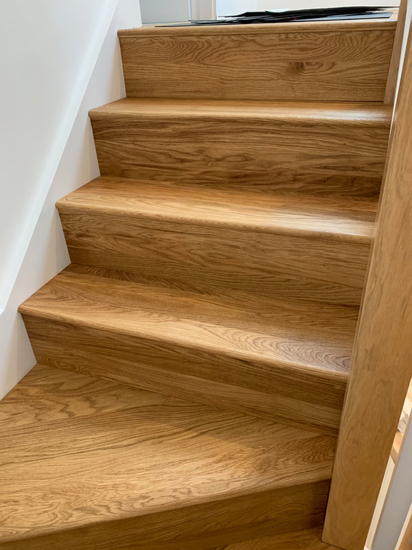 Oak staircase cladding 